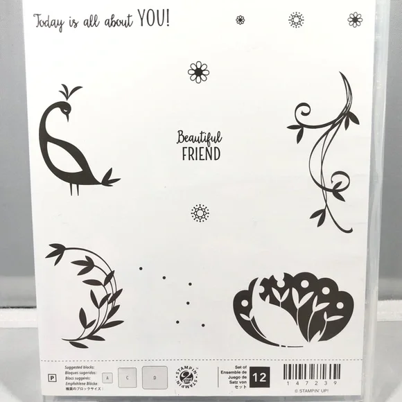 Stampin’ Up! BEAUTIFUL PEACOCK Stamps Set (12 stamps) Item 147239 - Picture 2 of 3